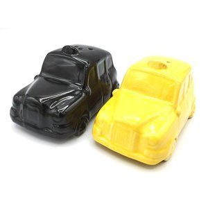 Taxi Cars Salt & Pepper Shakers Vintage 1960s Twos Company Automotive Decor